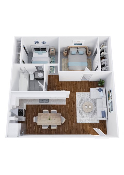 bedroom floor plan an in 3d